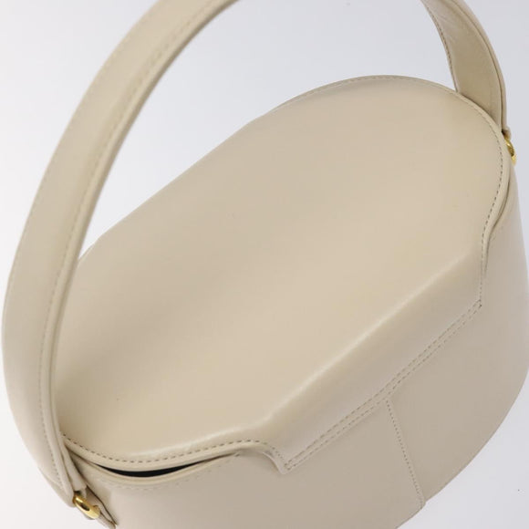 GIVENCHY Hand Bag Leather Beige Gold Auth am8641