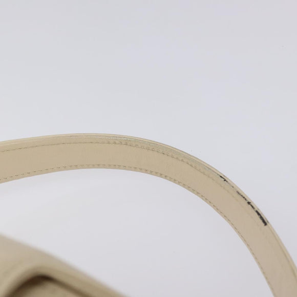 GIVENCHY Hand Bag Leather Beige Gold Auth am8641