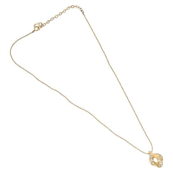 Christian Dior Earring Necklace metal 2Set Gold Auth am8642