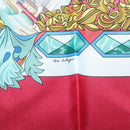 HERMES Carre 90 Scarf ""LENTENTE CORDIALE"" Silk Red White Auth am8643-13