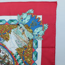 HERMES Carre 90 Scarf ""LENTENTE CORDIALE"" Silk Red White Auth am8643-4