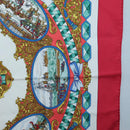 HERMES Carre 90 Scarf ""LENTENTE CORDIALE"" Silk Red White Auth am8643-7