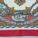 HERMES Carre 90 Scarf ""LENTENTE CORDIALE"" Silk Red White Auth am8643-9
