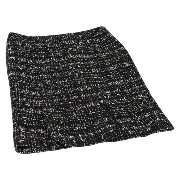CHANEL Skirt Tweed Black CC Auth am8645V