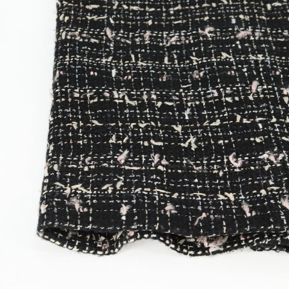 CHANEL Skirt Tweed Black CC Auth am8645V