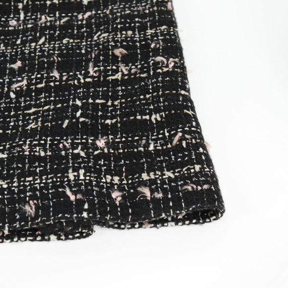 CHANEL Skirt Tweed Black CC Auth am8645V