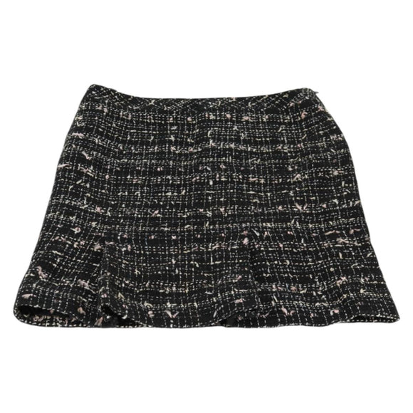 CHANEL Skirt Tweed Black CC Auth am8645V