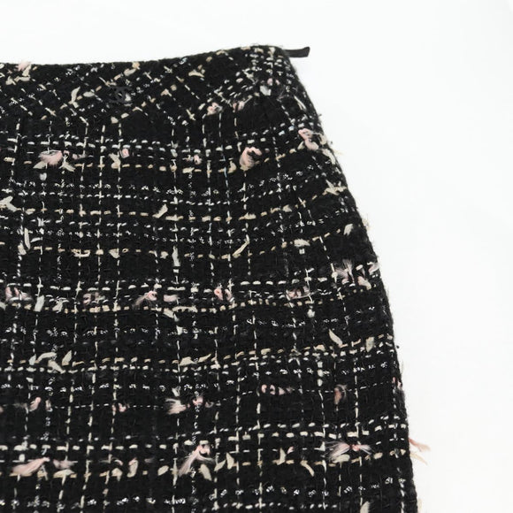 CHANEL Skirt Tweed Black CC Auth am8645V