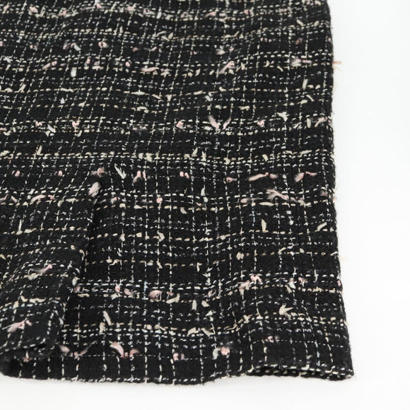 CHANEL Skirt Tweed Black CC Auth am8645V