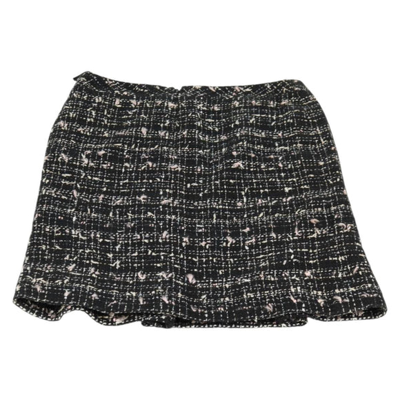 CHANEL Skirt Tweed Black CC Auth am8645V