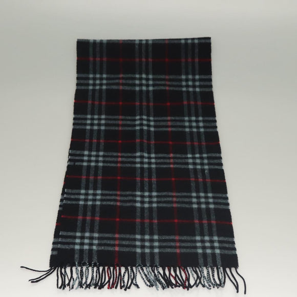 Burberrys Nova Check Scarf Cashmere Navy Auth am8657