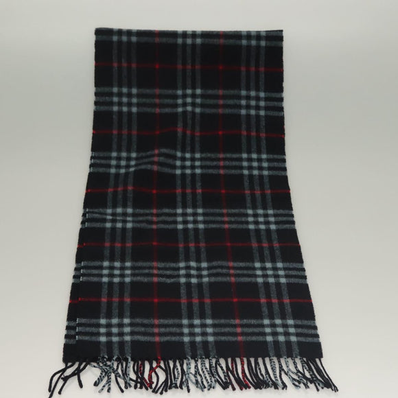 Burberrys Nova Check Scarf Cashmere Navy Auth am8657