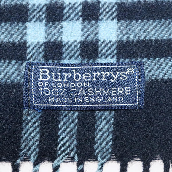 Burberrys Nova Check Scarf Cashmere Navy Auth am8657