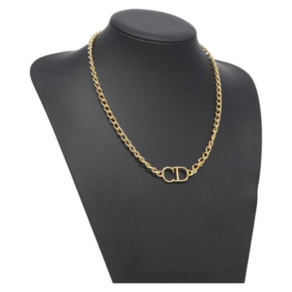 Christian Dior Necklace metal Gold Auth am8660