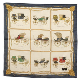 CELINE Handkerchief Silk White Auth am8661