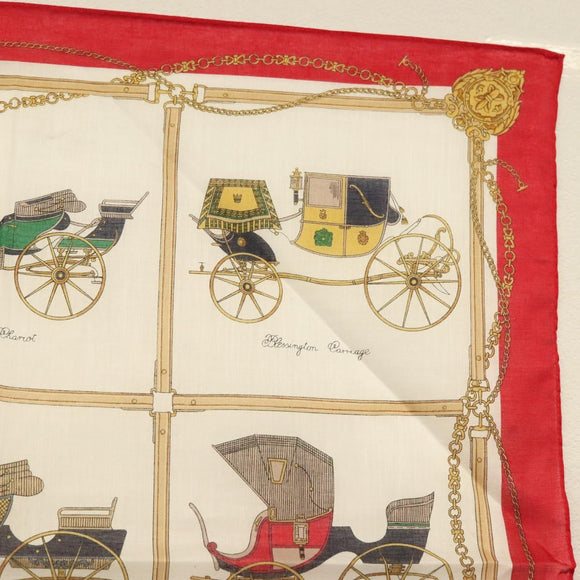 CELINE Handkerchief Silk White Auth am8661