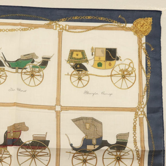 CELINE Handkerchief Silk White Auth am8661