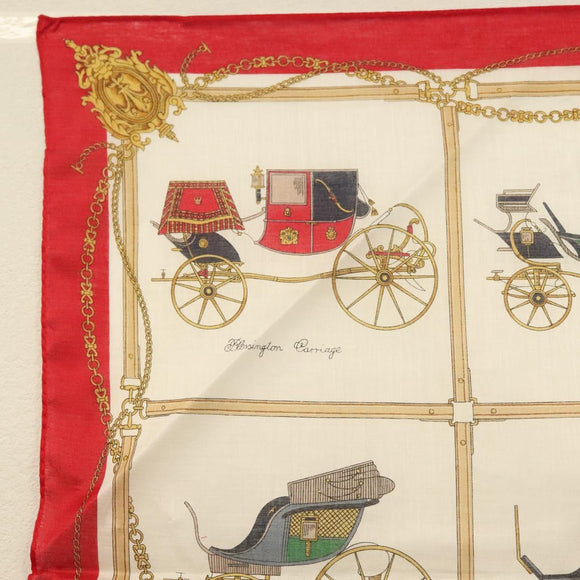 CELINE Handkerchief Silk White Auth am8661