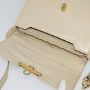 GUCCI Shoulder Bag Leather Cream Gold Auth am8665-10