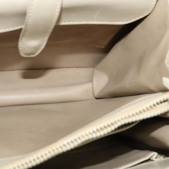 GUCCI Shoulder Bag Leather Cream Gold Auth am8665