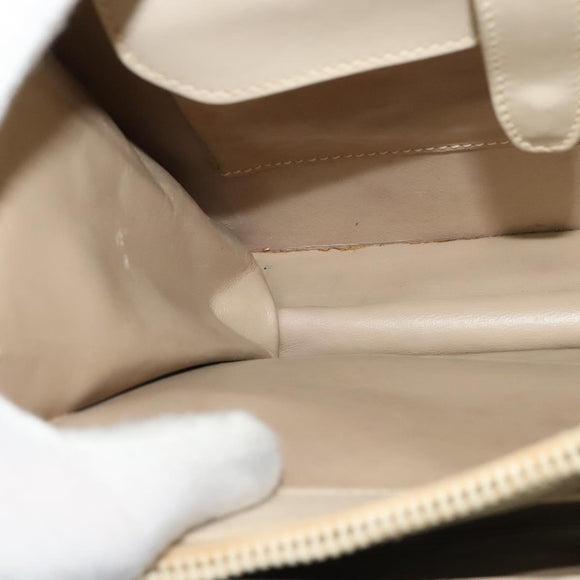 GUCCI Shoulder Bag Leather Cream Gold Auth am8665