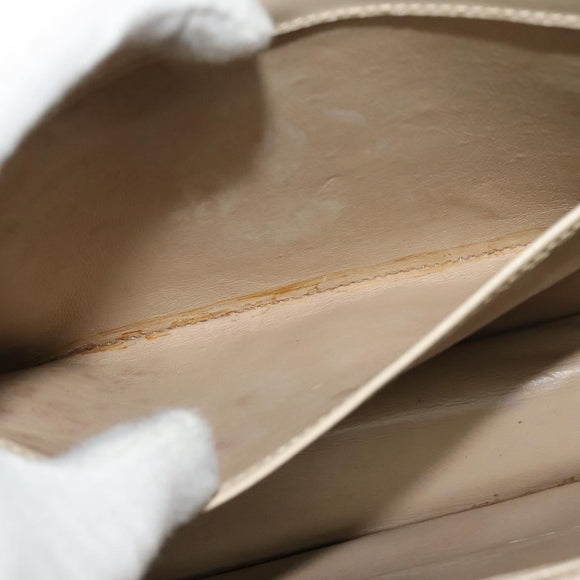 GUCCI Shoulder Bag Leather Cream Gold Auth am8665