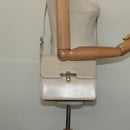 GUCCI Shoulder Bag Leather Cream Gold Auth am8665-25