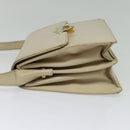 GUCCI Shoulder Bag Leather Cream Gold Auth am8665-3