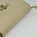 GUCCI Shoulder Bag Leather Cream Gold Auth am8665-6