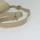 GUCCI Shoulder Bag Leather Cream Gold Auth am8665-7