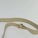 GUCCI Shoulder Bag Leather Cream Gold Auth am8665-14