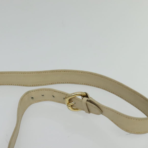 GUCCI Shoulder Bag Leather Cream Gold Auth am8665