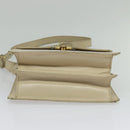 GUCCI Shoulder Bag Leather Cream Gold Auth am8665-5