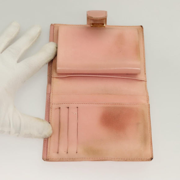 CHANEL Caviar Skin COCO Mark Bifold Wallet Pink Gold CC Auth am8671