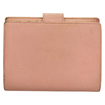 CHANEL Caviar Skin COCO Mark Bifold Wallet Pink Gold CC Auth am8671 - 0