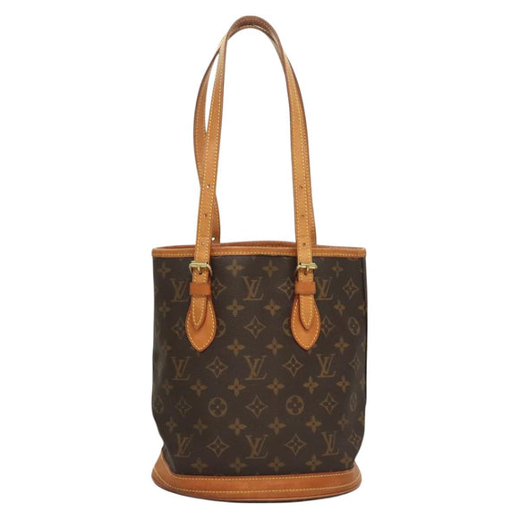 LOUIS VUITTON Monogram Bucket PM Shoulder Bag M42238 LV Auth am8679