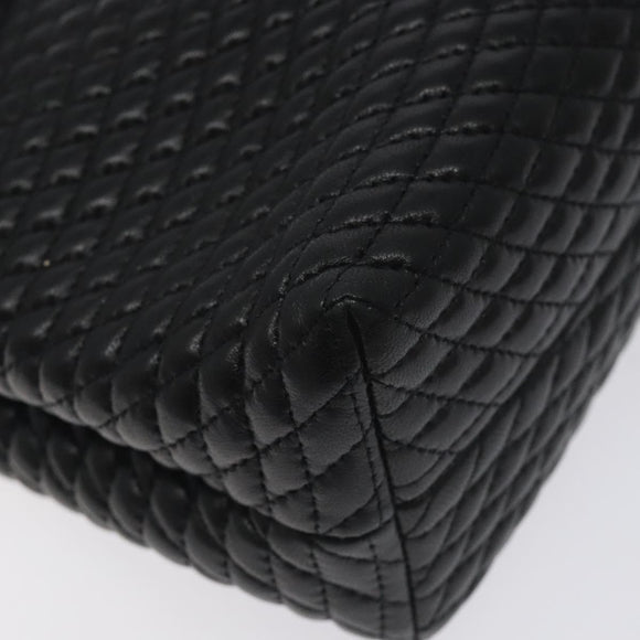 BALLY Hand Bag Leather Black Gold Auth am8683