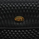 BALLY Hand Bag Leather Black Gold Auth am8683-17