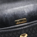 BALLY Hand Bag Leather Black Gold Auth am8683-11