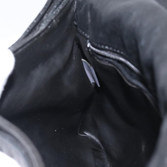 BALLY Hand Bag Leather Black Gold Auth am8683