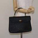 BALLY Hand Bag Leather Black Gold Auth am8683-22