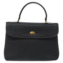 BALLY Hand Bag Leather Black Gold Auth am8683-13