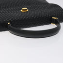 BALLY Hand Bag Leather Black Gold Auth am8683-7