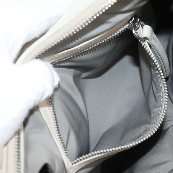 Maison Margiela Glam Slam Hobo Shoulder Strap Leather Ivory Silver Auth am8688M