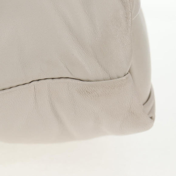 Maison Margiela Glam Slam Hobo Shoulder Strap Leather Ivory Silver Auth am8688M