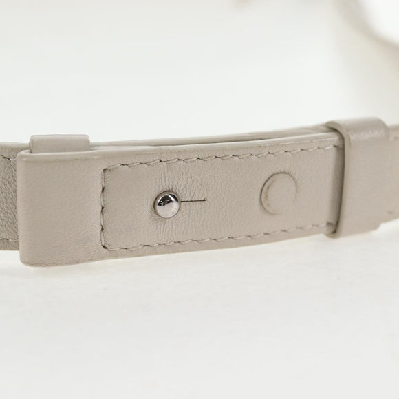 Maison Margiela Glam Slam Hobo Shoulder Strap Leather Ivory Silver Auth am8688M