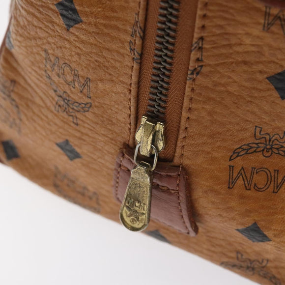 MCM Logogram Vicetos Hand Bag PVC Leather Brown Gold Auth am8690