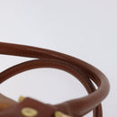 MCM Logogram Vicetos Hand Bag PVC Leather Brown Gold Auth am8690-8