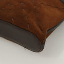 BURBERRY Hand Bag Leather Dark Brown Auth am8695-14