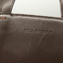 BURBERRY Hand Bag Leather Dark Brown Auth am8695-14